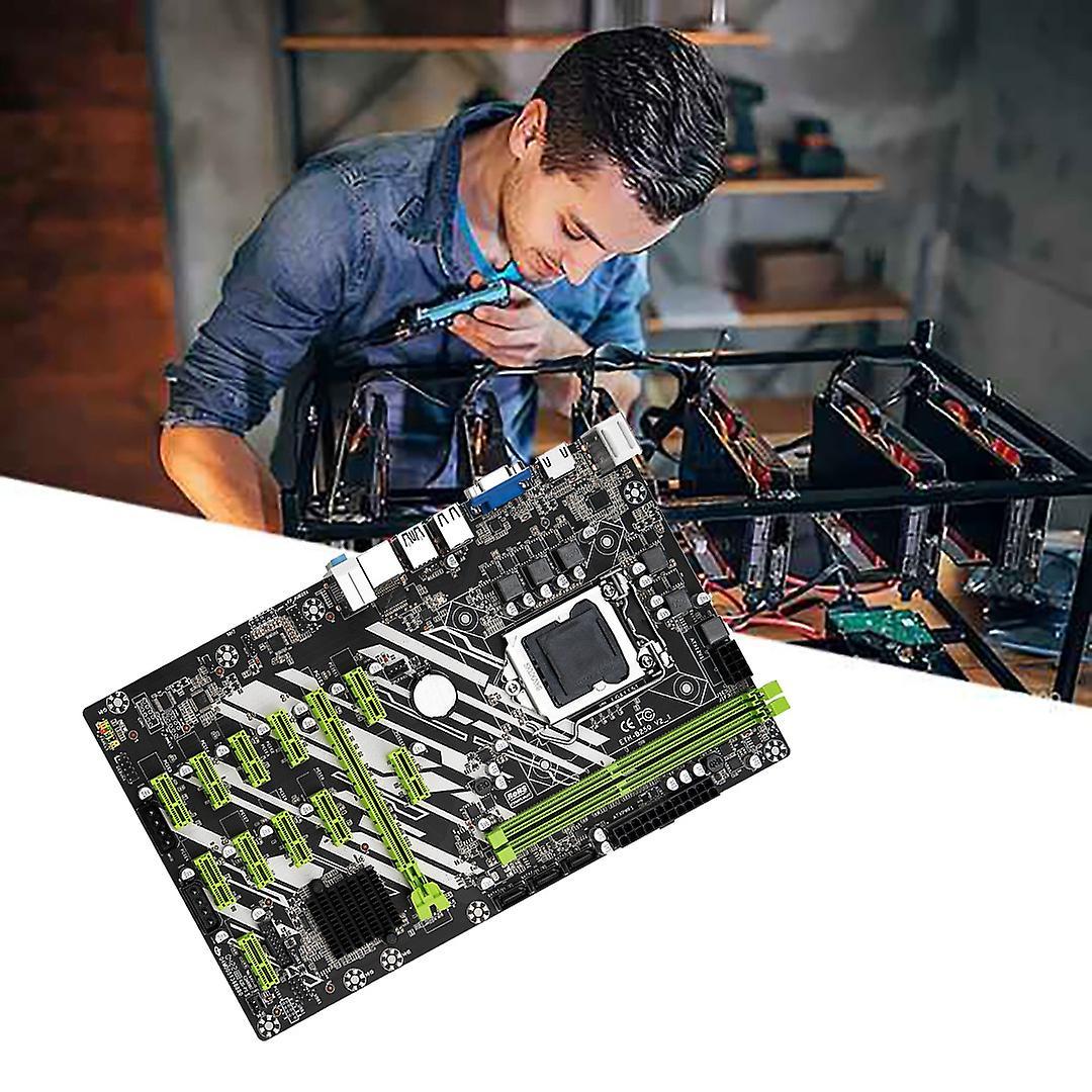 B250 Btc Motherboard with Sata Cable 12 Pci-e Slots for Bitcoin Miner