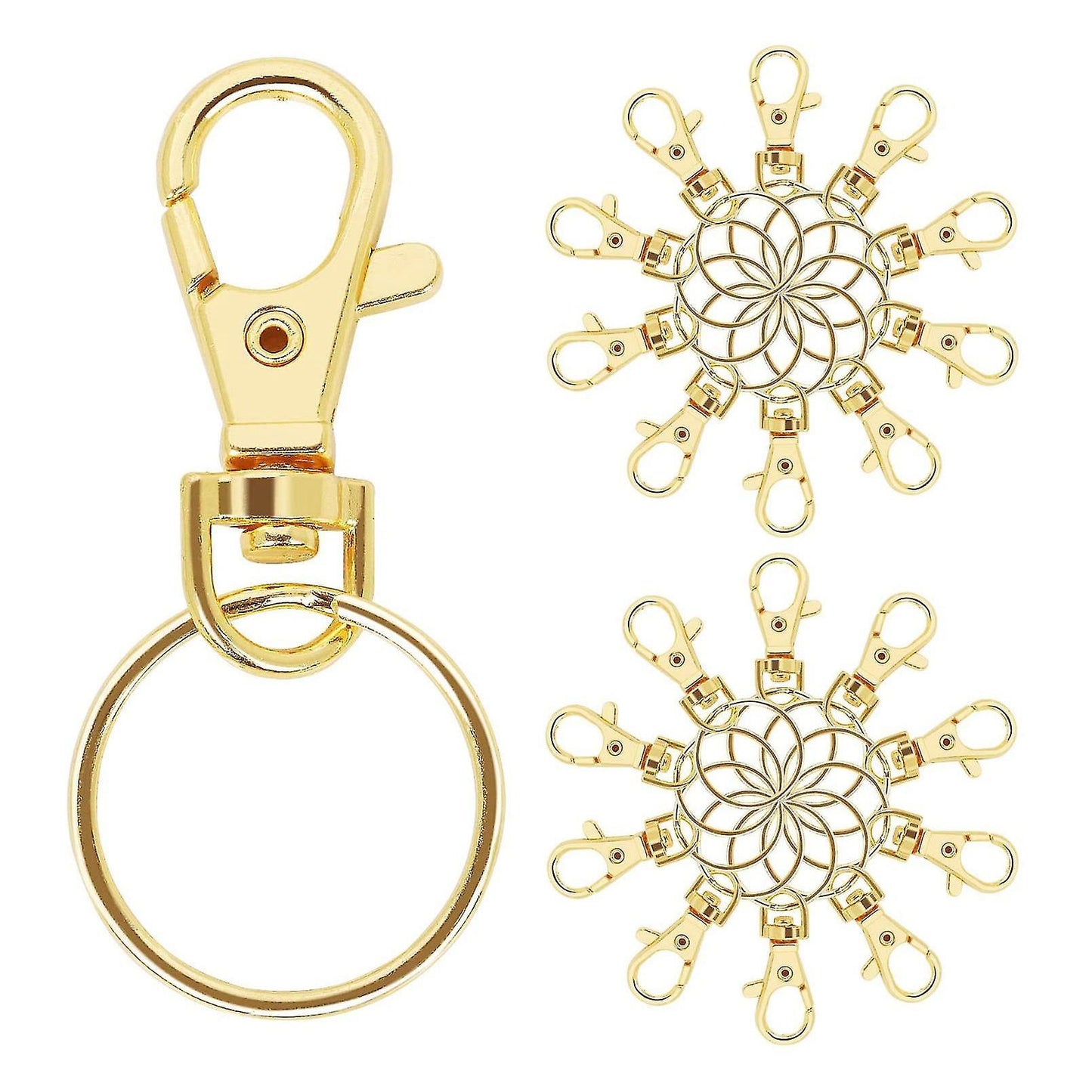 20pcs Swivel Clasps Metal Keyring for Lanyard Key Rings Crafting