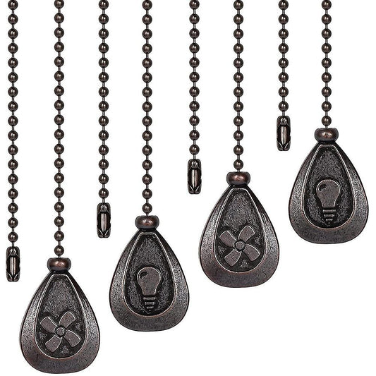4pcs Bronze Extension Fan, Lamp Pull Chain Decorative