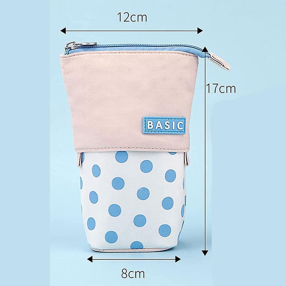 Pencil Case Retractable Cute Pen Holder Vertical Bag Cosmetic Bag,d