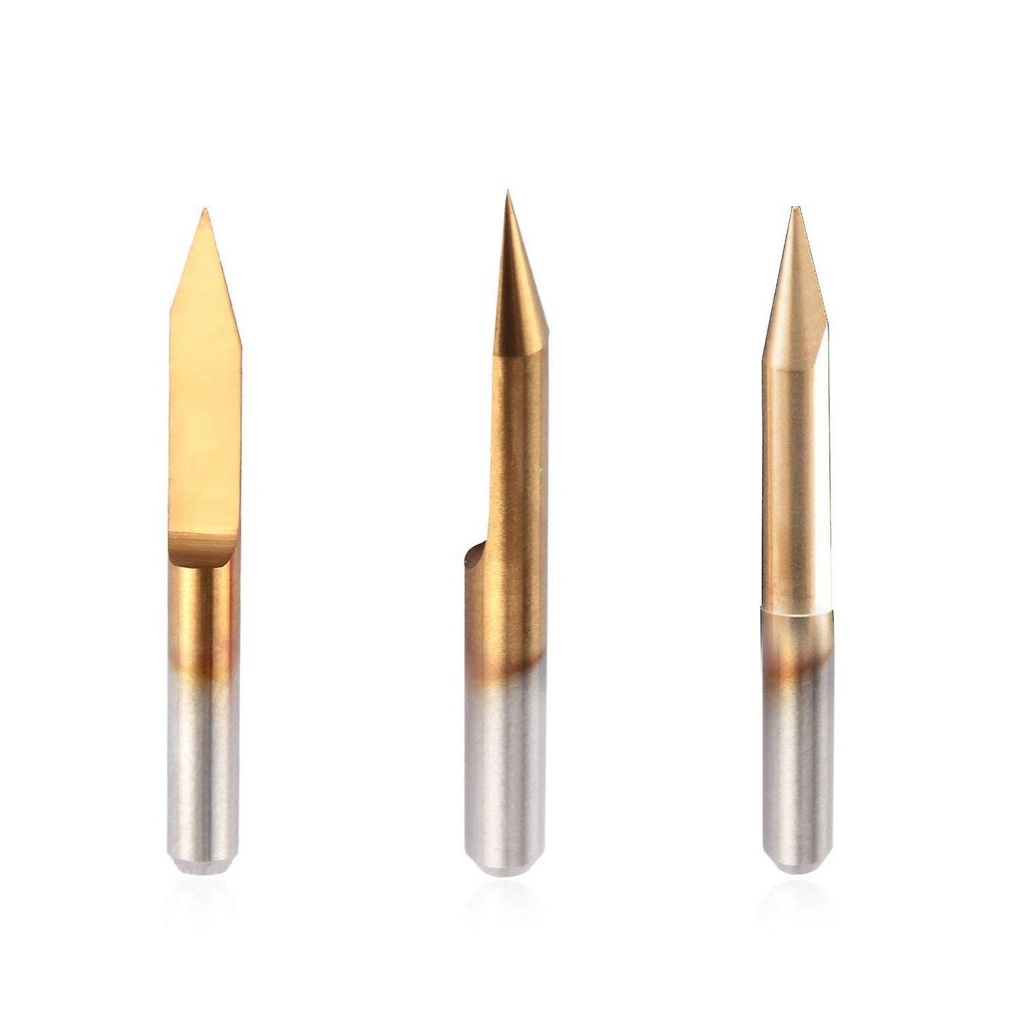 10pcs Tip Titanium Coated Flat Bottom Carbide Pcb Engraving Bits