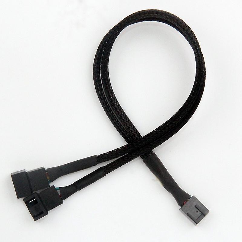 3pcs Pwm Fan Splitter Cable 2way 4pin Y Sleeved Extension Power Cable
