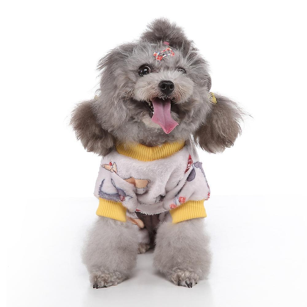 Heart Shaped Dog Print Pet Pajamas for Dogs,fleece Dog Jumpsuit -s