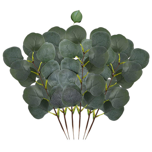 10 Pcs Fake Eucalyptus Leaves Stems Artificial Leaves for Home Decor