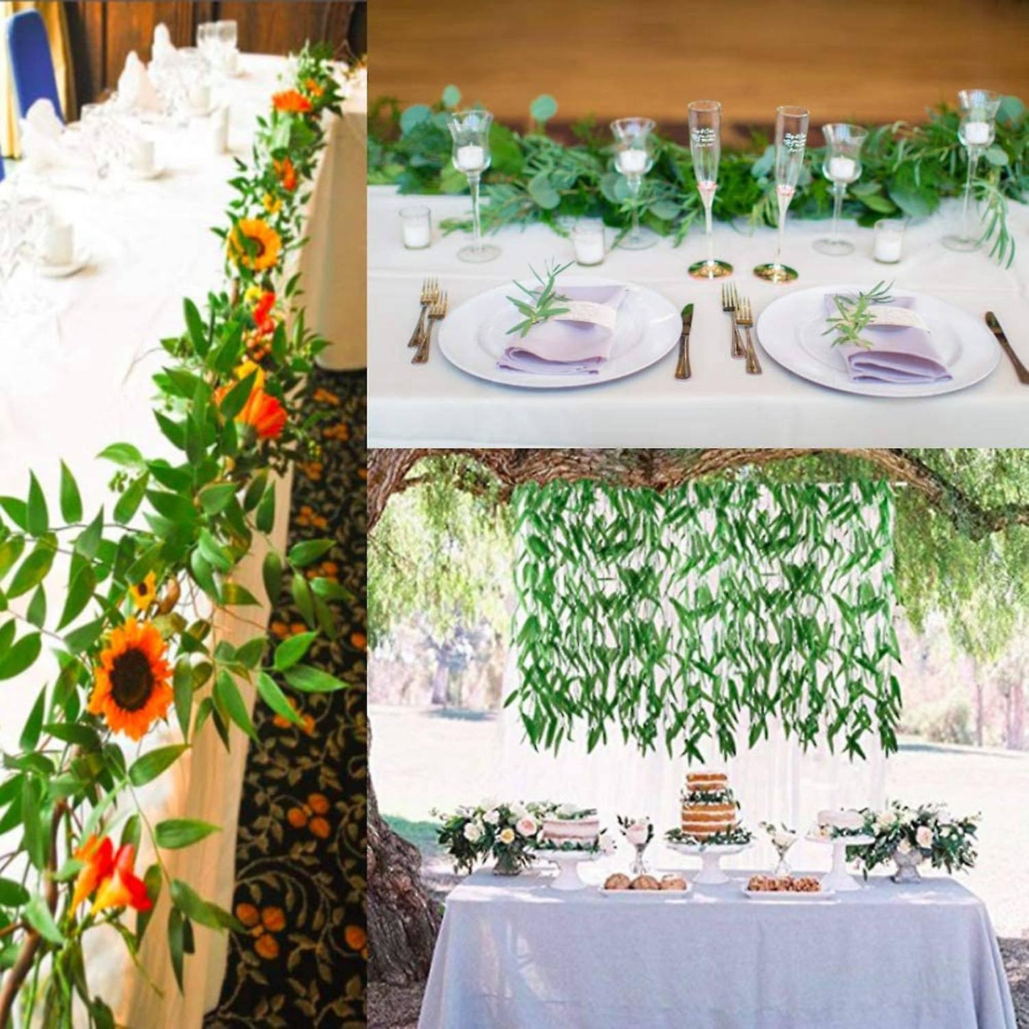 Wedding Willow Leaves for Home Decor Fake Plant Birthday Green