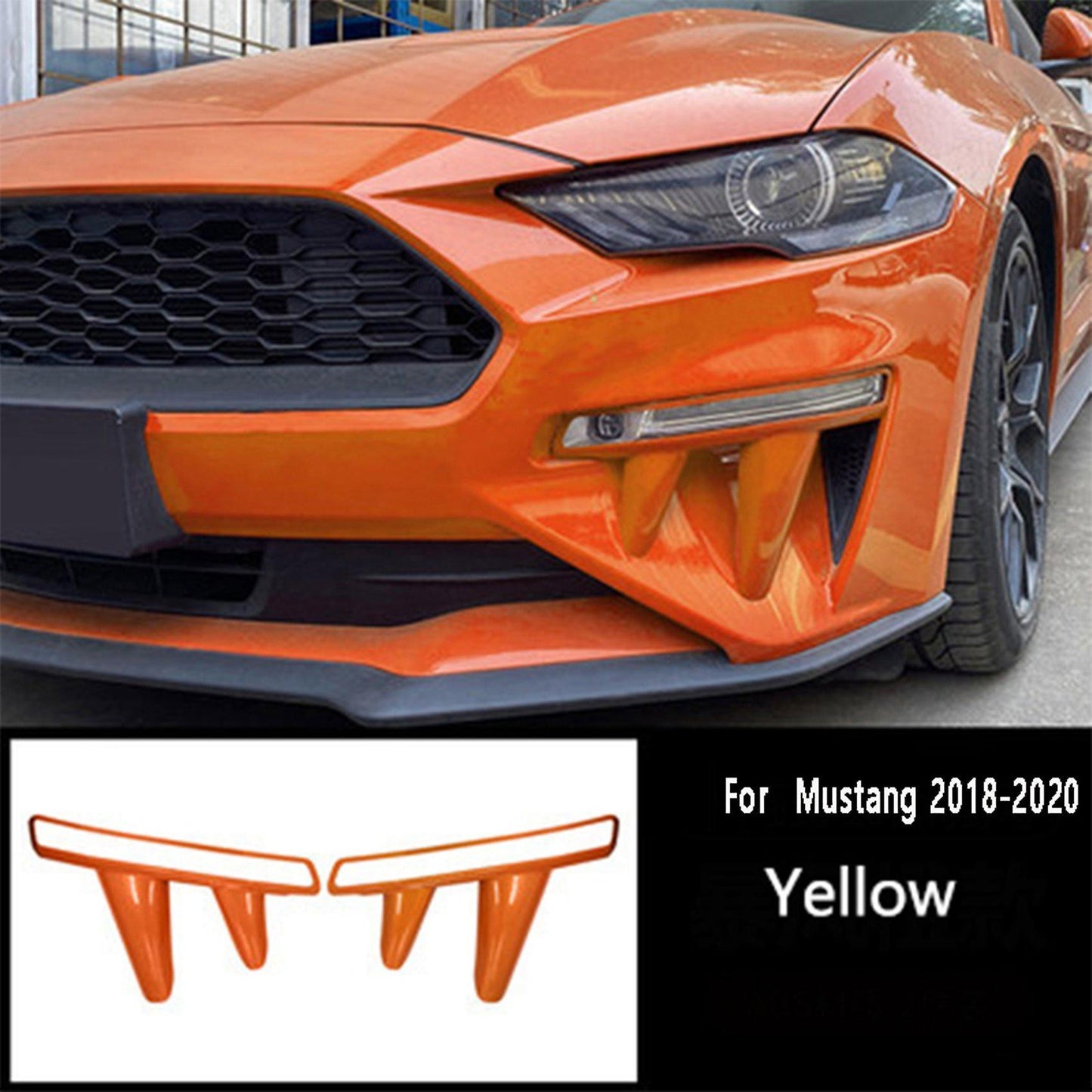 Fog Lamp Modification Fangs Modeling Fog Lamp Decoration Orange