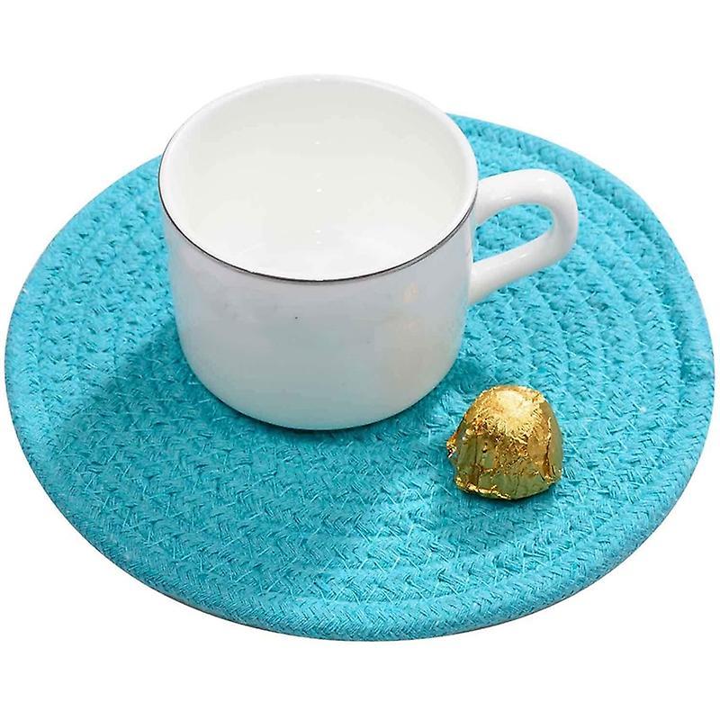 Potholders Trivets Set Thread Weave Coasters, for Baking Blue Series