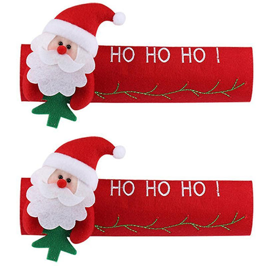 Christmas Fridge Microwave Door Handle Cover Xmas Party Decor-a