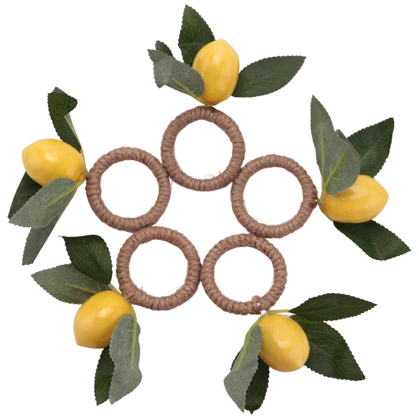 Lemon Napkin Rings Set,lemon Vine Napkin Rings,for Home,holiday Decor