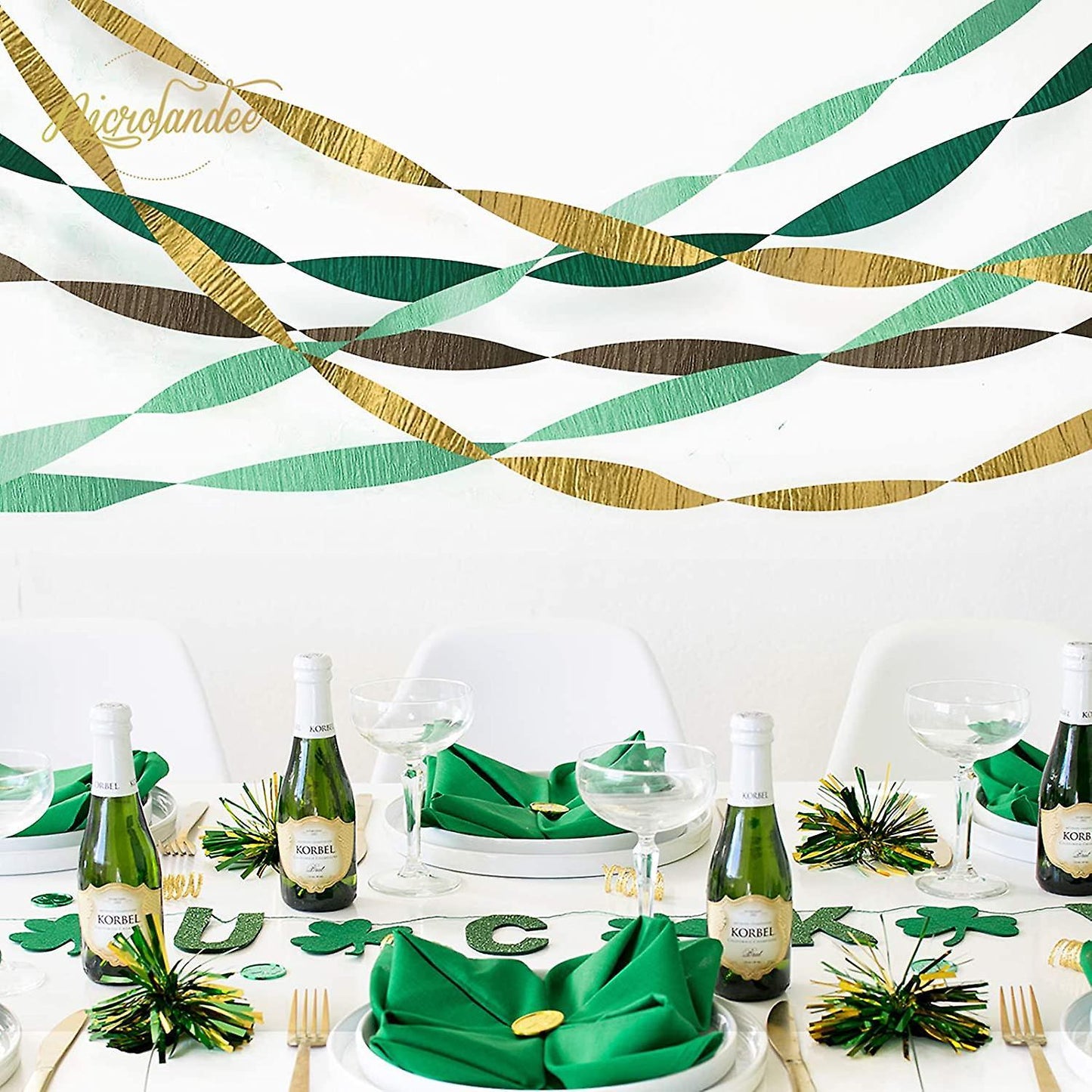 8rolls Green Crepe Paper Streamers Tassels Streamers for Rustic Style
