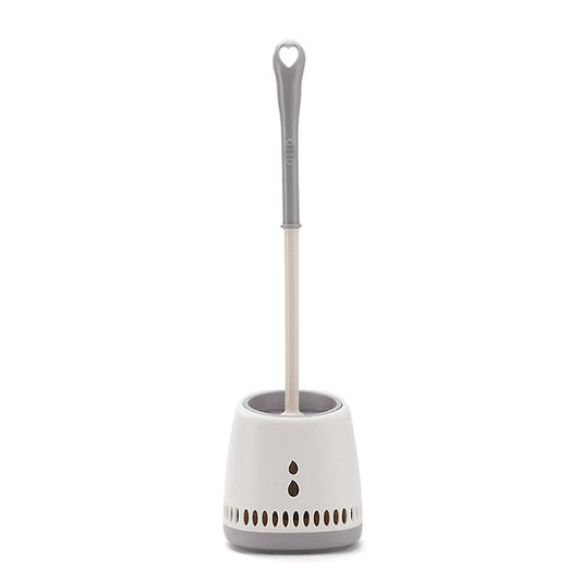 Wall Hanging Toilet Brush Holder Long Handle Cleaning Brush -gray