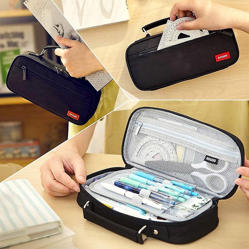 Angoo Pencil Case Big Capacity College School for Girls Boys Teens
