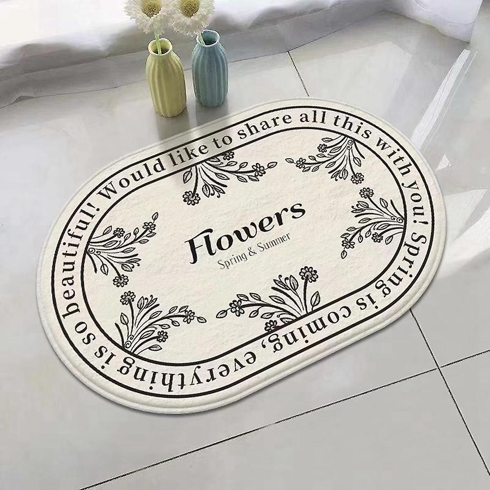 Bath Shower Mat Doormat Absorbent Flower Carpets Entrance(b,40x60cm)