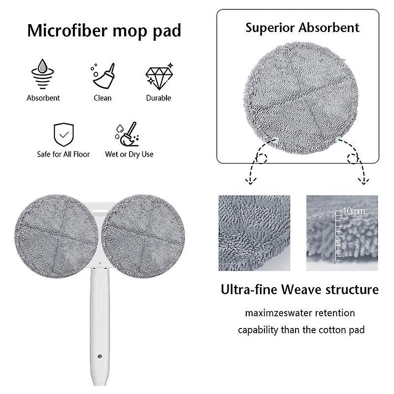 4pcs Electric Mop Pad for Gobot Floor Scrubber Pad for Hardwood Floor