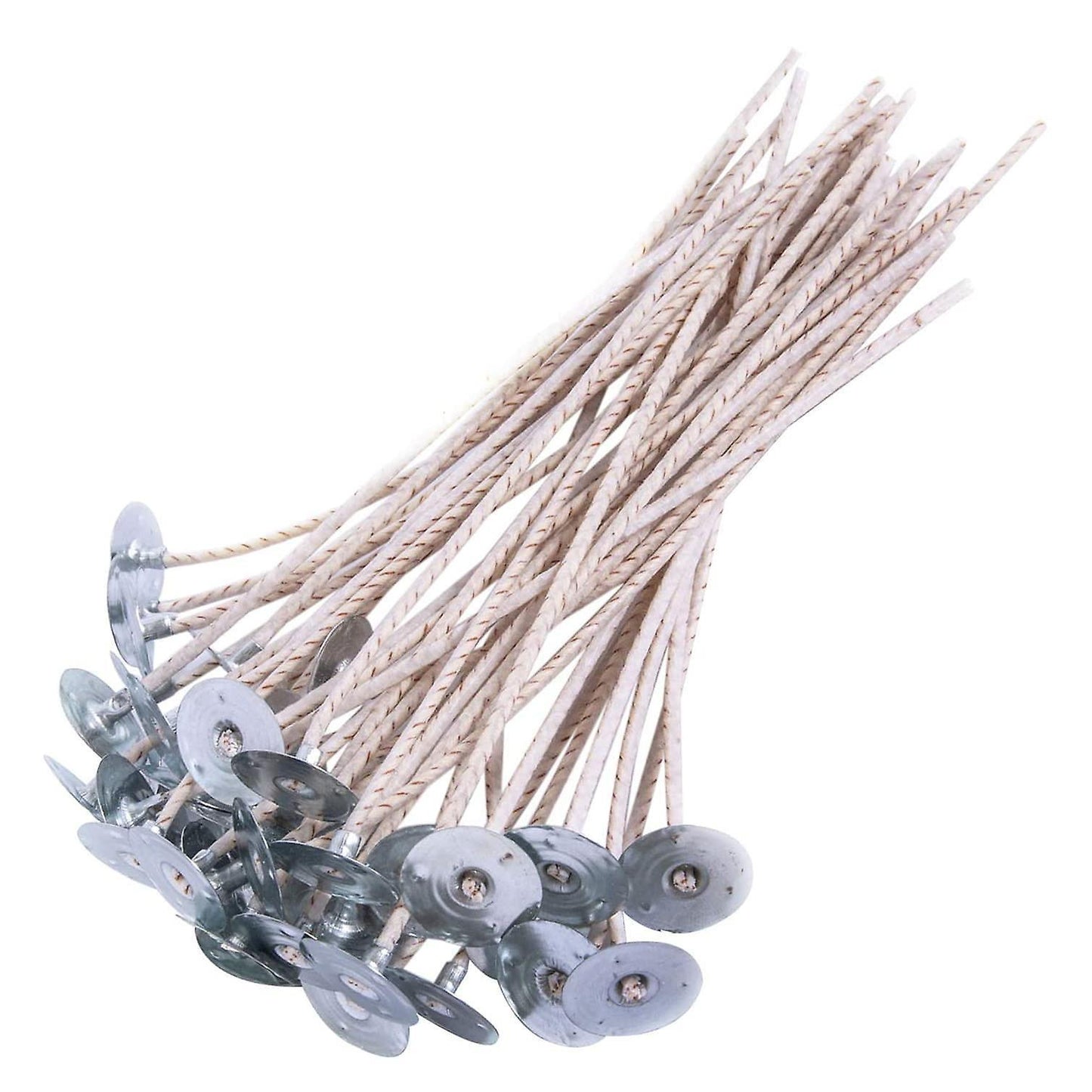 100pcs Wicks for Soy Candles, 8 Inch Pre-waxed Candle Wick with Base