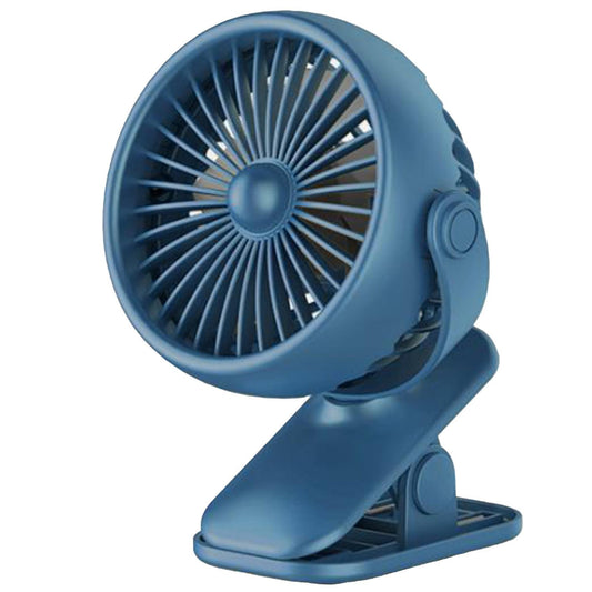 Rechargeable Usb Fan 3 Speed Super Mute Cooler for Office Car Blue