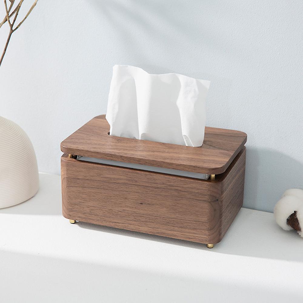 Bedroom Coffee Table Walnut Tissue Box Simple Living Room Decor (l)