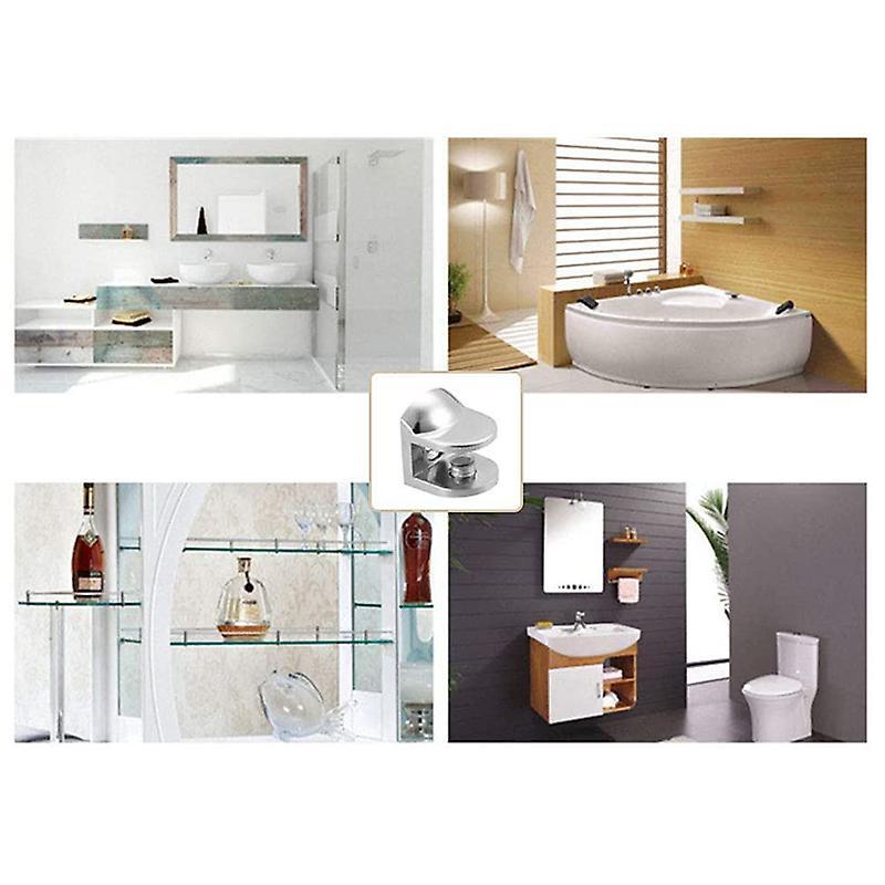 4 Pcs Glass Shelf Support Brackets Fish for 8-10mm Thickness Glass