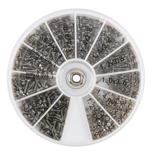 1000pcs Stainless Steel Screws Set Machine Screws Assortment
