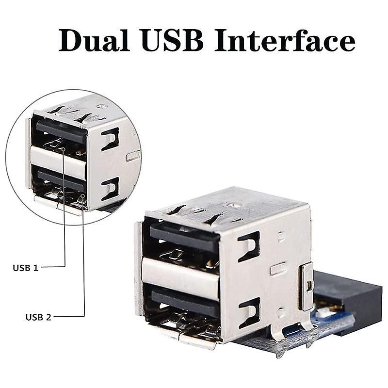 5pcs Desktop Board, 9pin/10pin Dual Usb2.0 A Port Front Panel Adapter