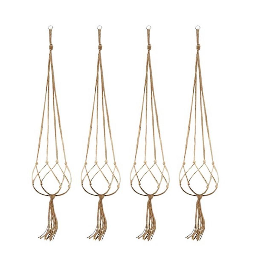 4pcs Hemp Rope Plant Holders Hanging Decor Home Garden Supplies