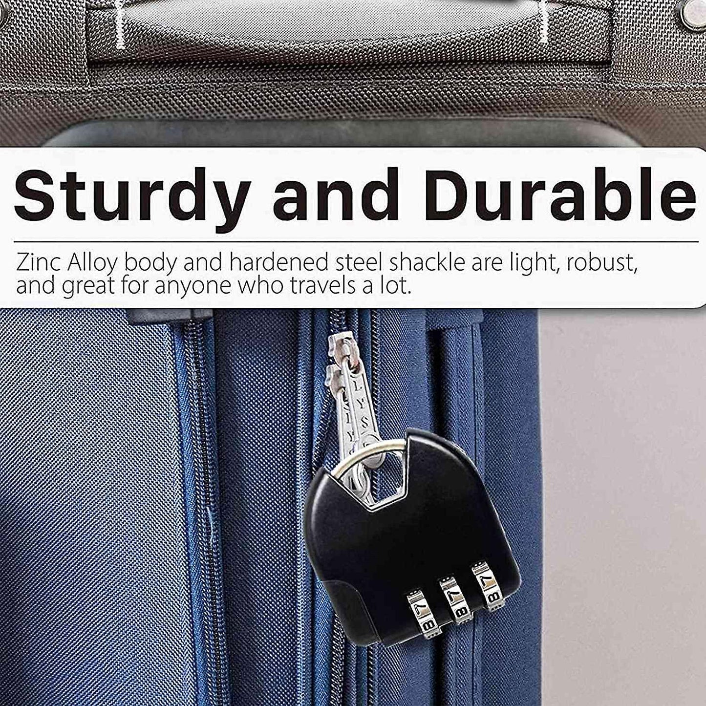 5 Pcs Mini 3 Digit Security Padlock for Backpack Drawer Hasp Locker