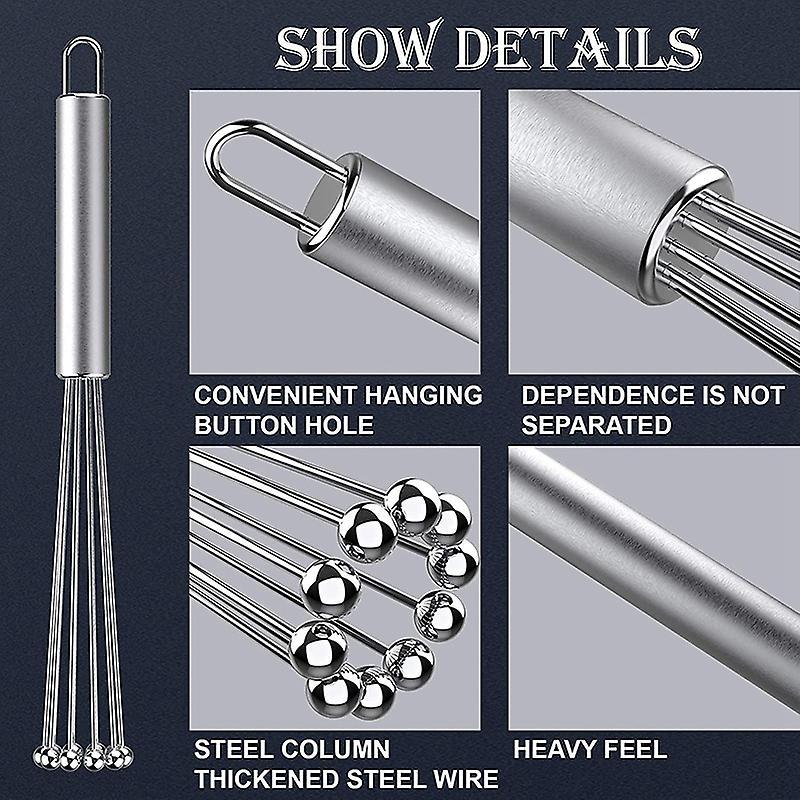 2 Pcs Stainless Steel Ball Whisk Set for Kitchen Cooking, Stirring