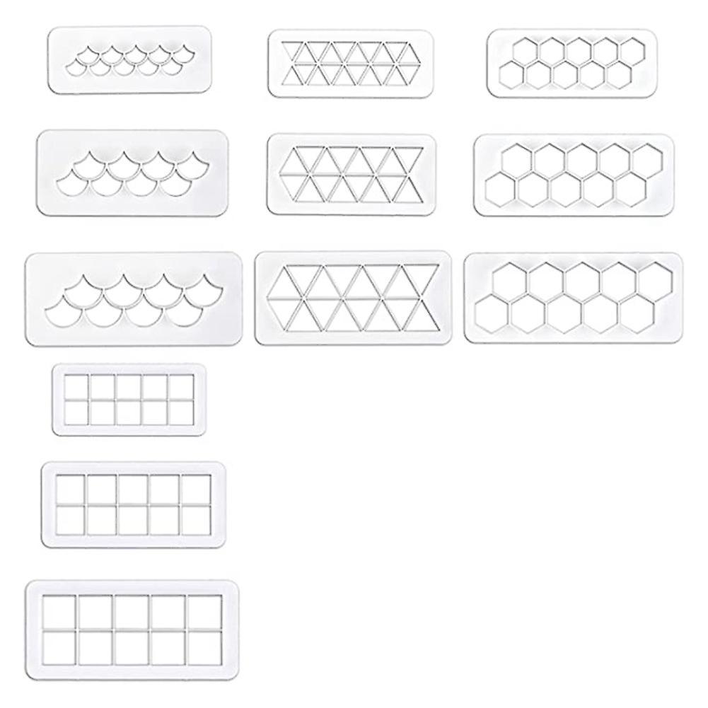 12pcs Cake Fondant Cutter Cake Decorating Border Decorating Tool