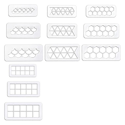 12pcs Cake Fondant Cutter Cake Decorating Border Decorating Tool