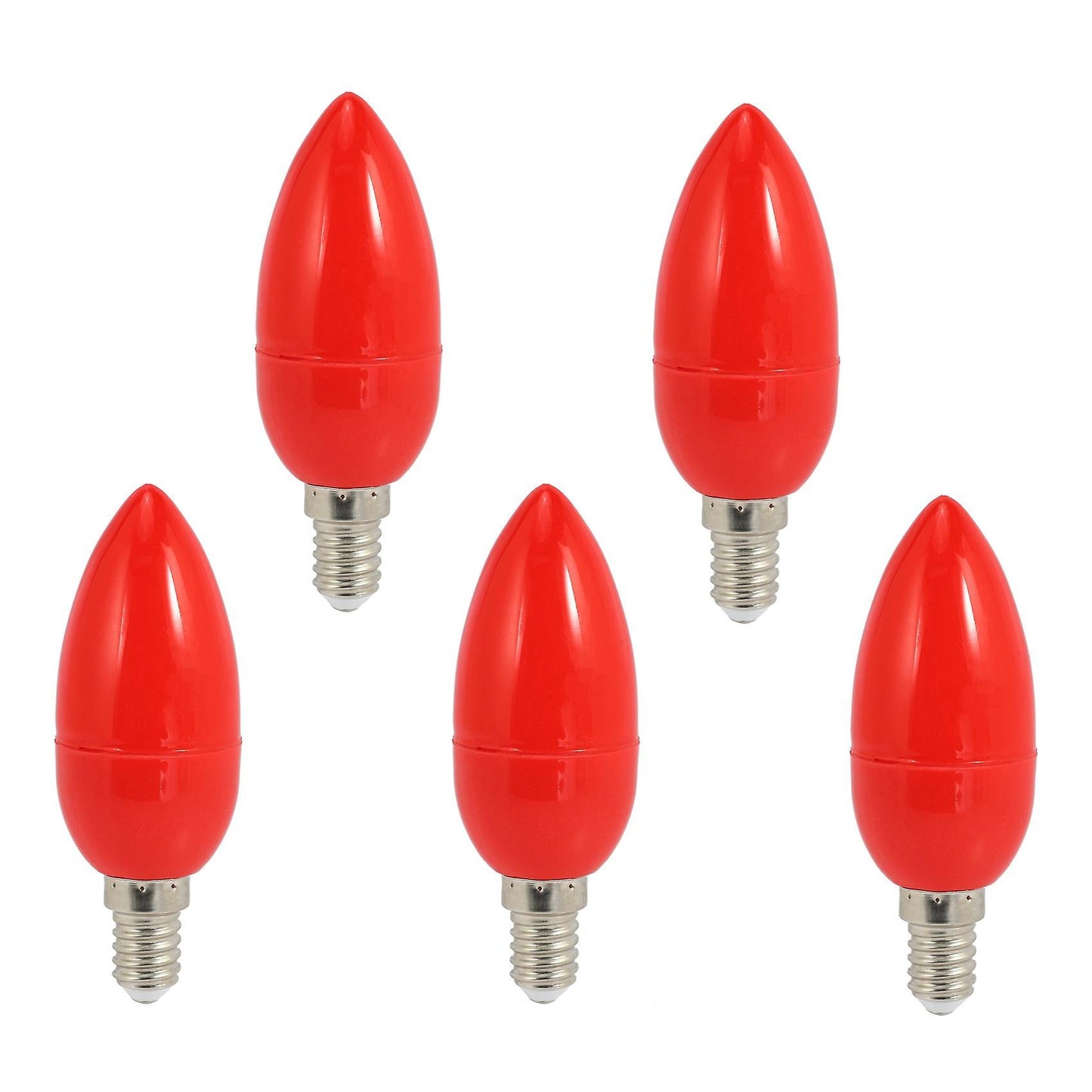 5x Led Candle Light Candle Light Bulbs Red Fortune Lamp Lights,e14