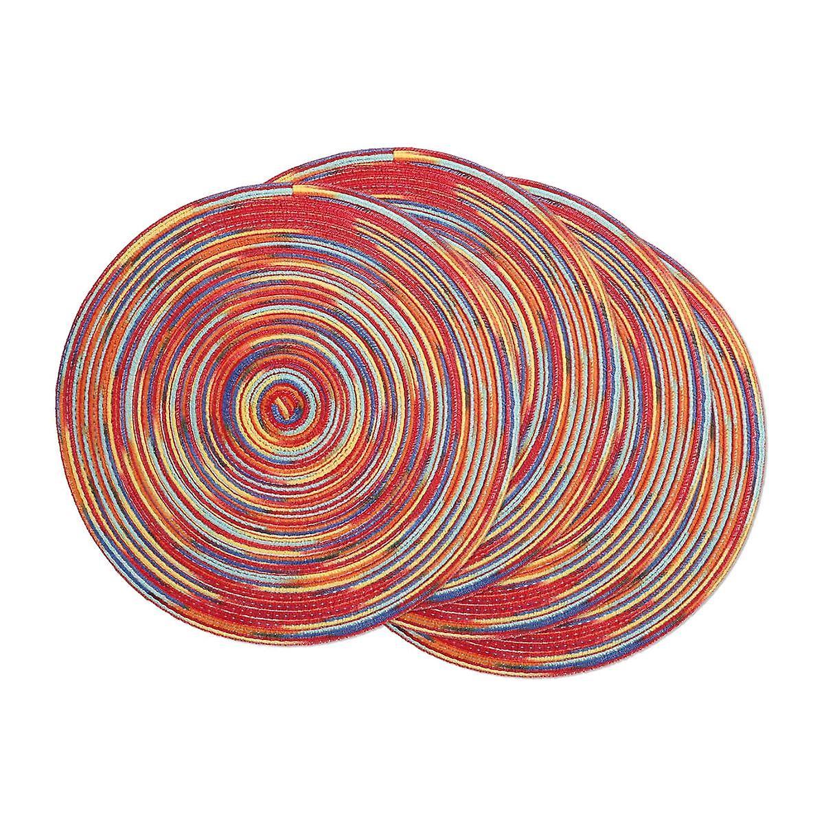 Round Braided Placemats Set Of 4 Decorative Colorful Placemats