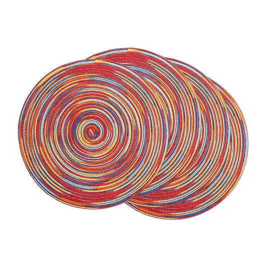 Round Braided Placemats Set Of 4 Decorative Colorful Placemats