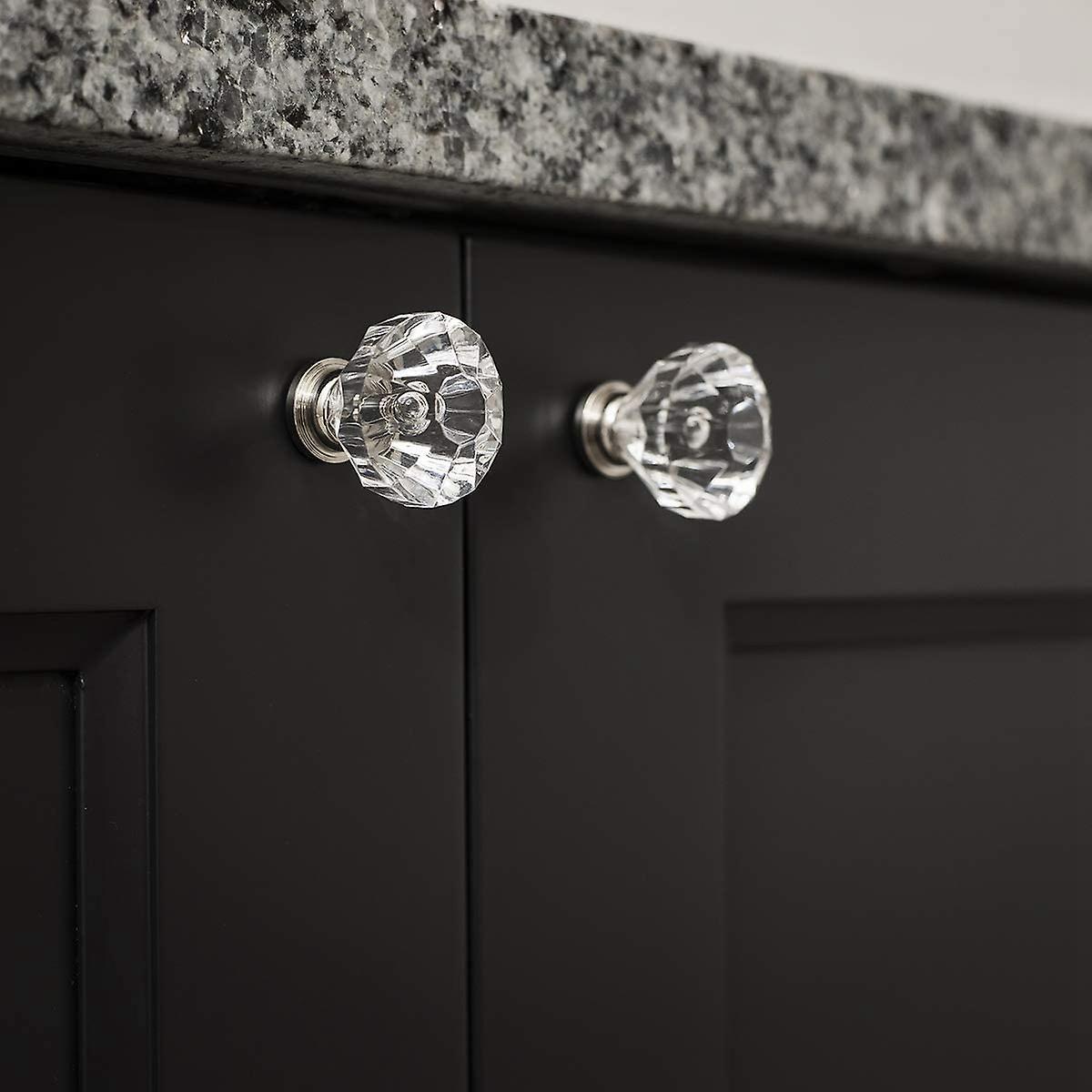 10 Pcs Crystal Glass Door Handle Diamond Dressing Table Knob