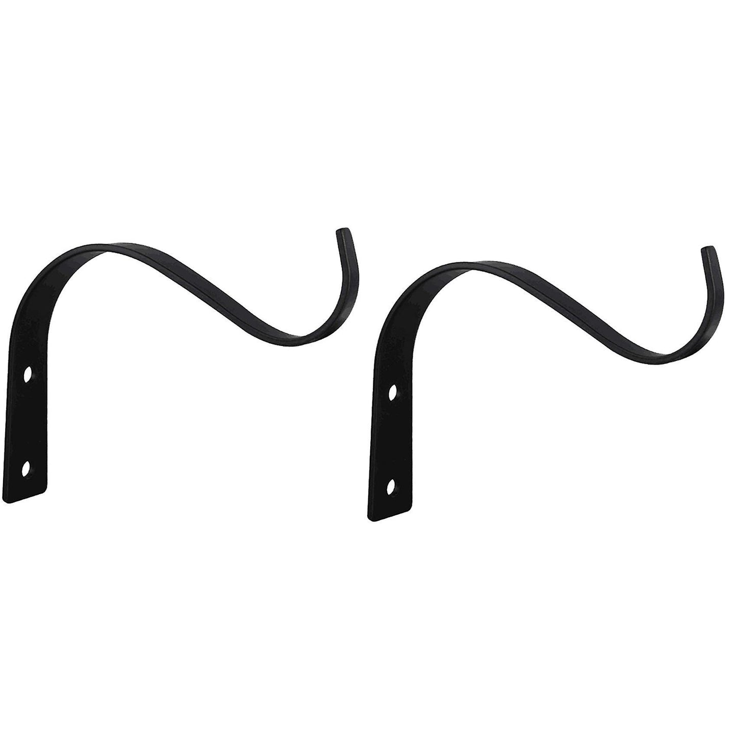 2x 4.5inch S Shape Wall Hanging Flower Pot Bracket Hook Iron Black