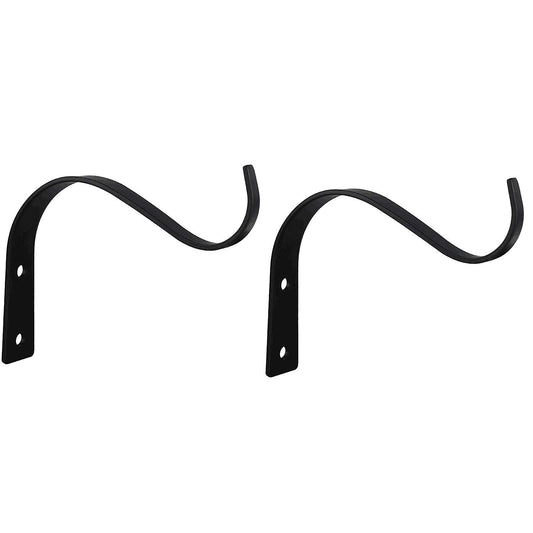2x 4.5inch S Shape Wall Hanging Flower Pot Bracket Hook Iron Black