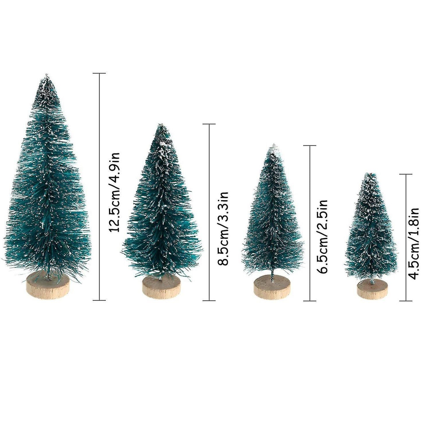 34 Pcs Mini Christmas Tree Snow Frost Tree Diy Craft Decorations