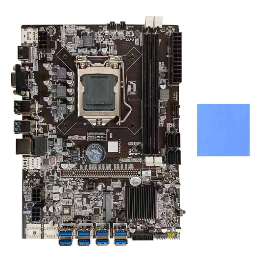 B75 Btc Mining Motherboard+thermal Pad Lga1155 Support 2xddr3 Msata