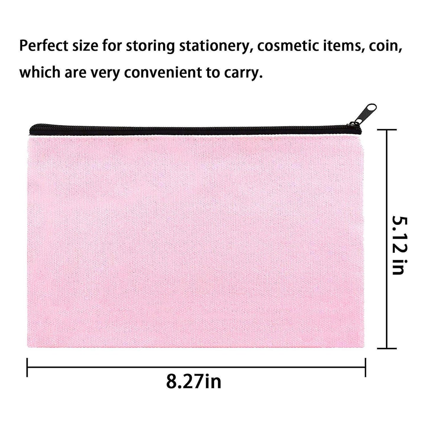 12 Pack Pink Canvas Makeup Bag,bulk Cosmetic Bags with Multi-color