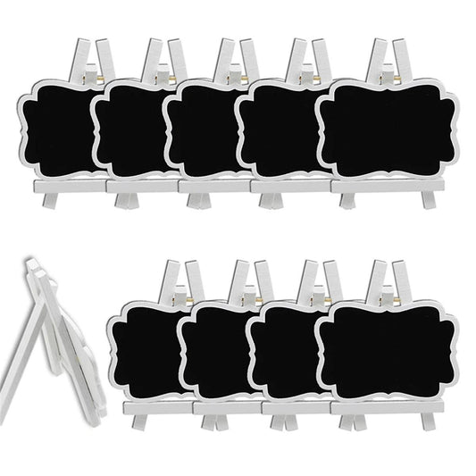 10pcs Wooden Clover Easel Blackboard Hollowed Carvings Ornaments