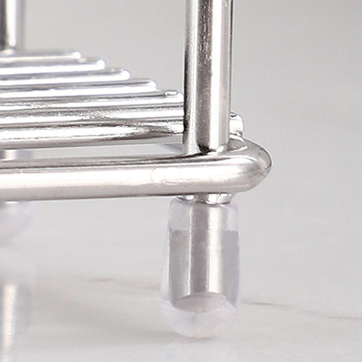 5 Slots Silver Stainless Steel Bathroom Small Space Storage Rack