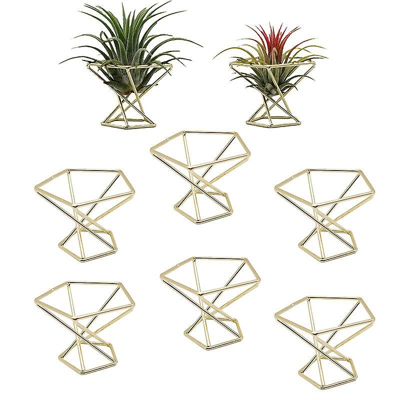 8 Pcs Geometric Air Plant Holder Airplants Rack Metal Plants Stand