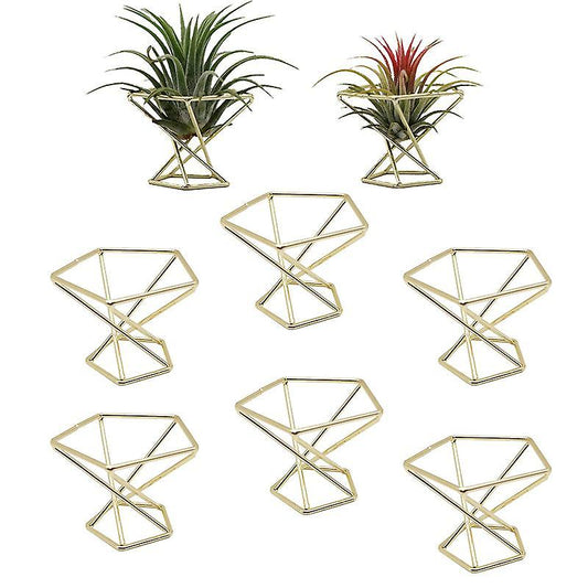 8 Pcs Geometric Air Plant Holder Airplants Rack Metal Plants Stand