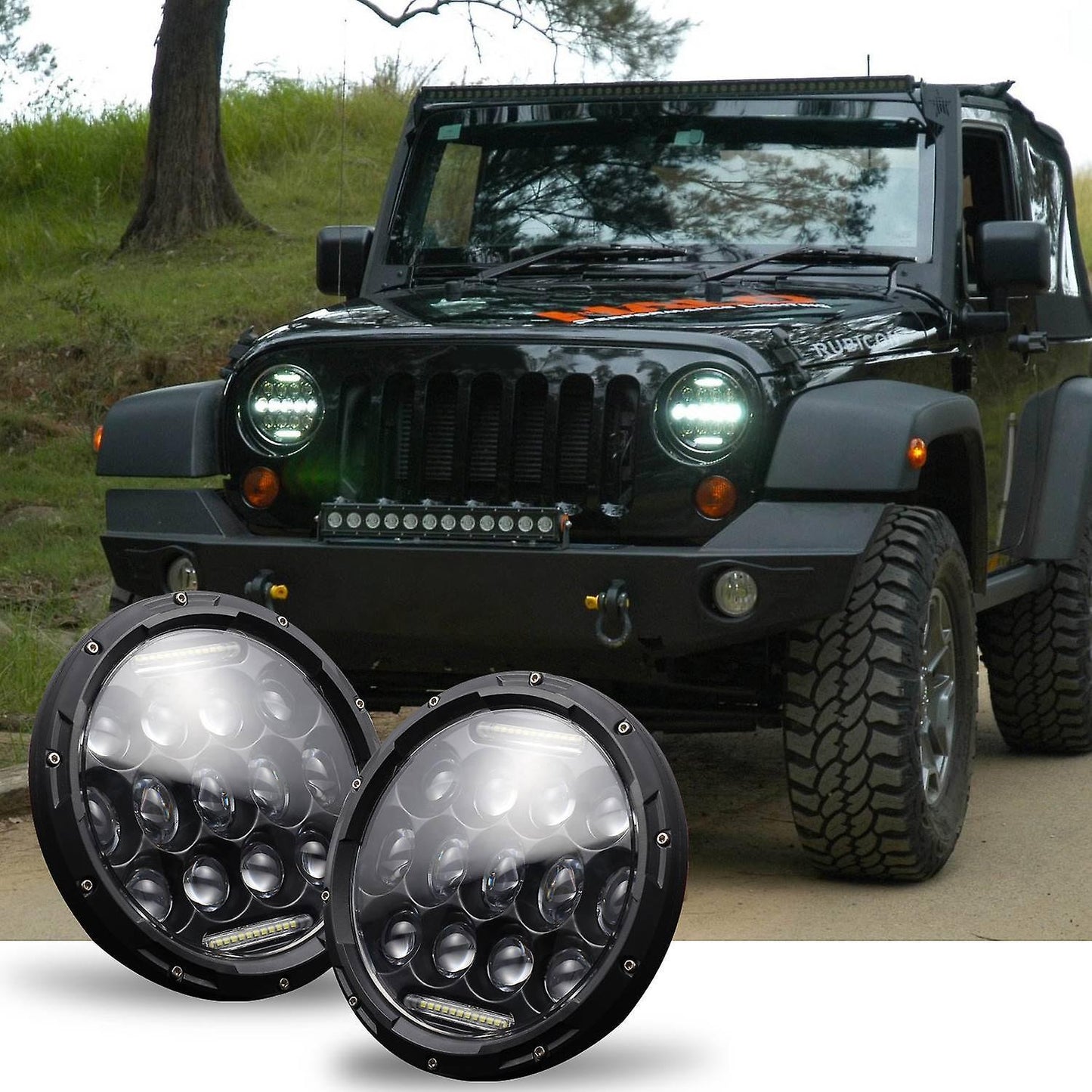 For Jeep Jk Tj Suzuki Samurai Sj410 7inch Led Headlights