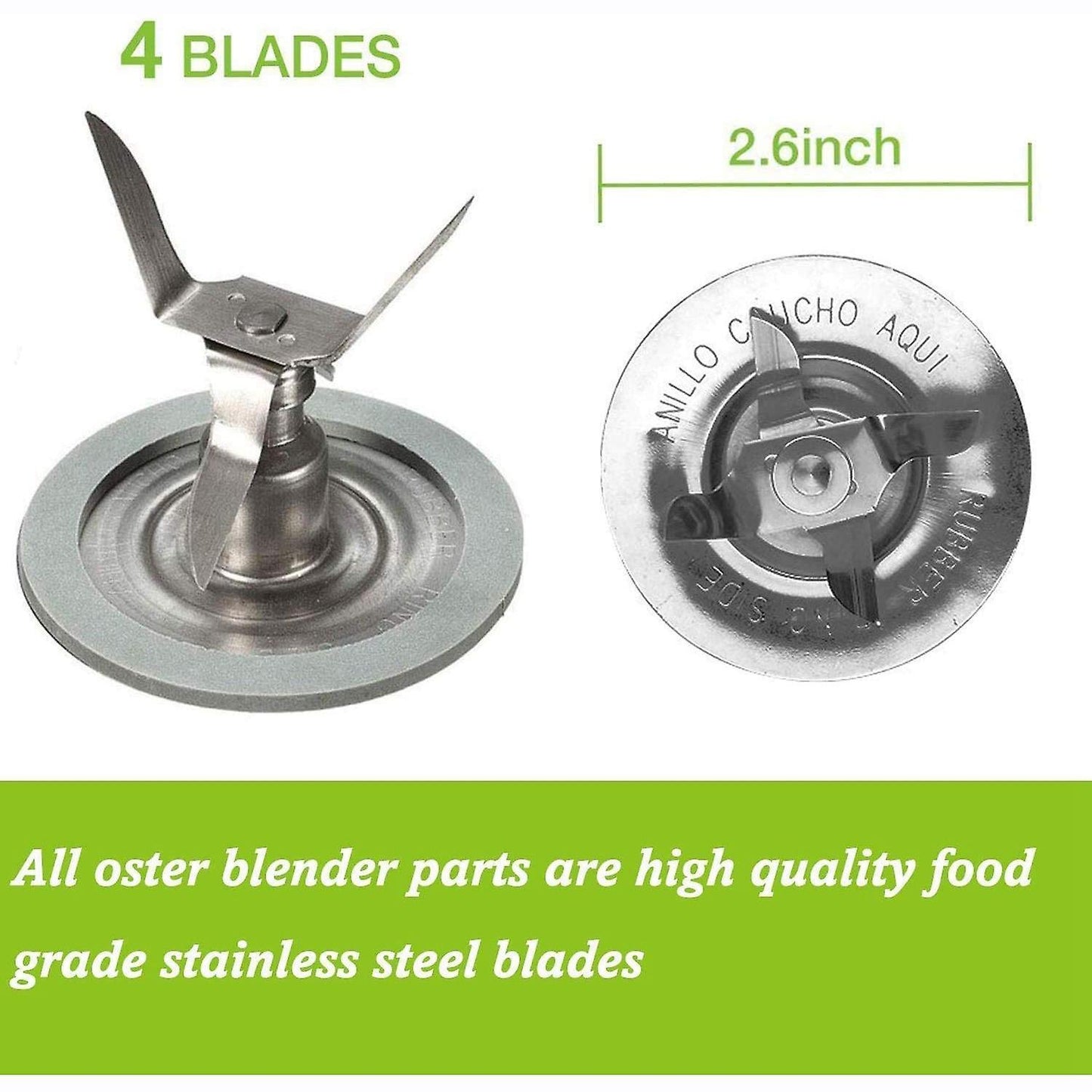 Blender Blade for Oster Blender with Jar Base Cap and O Ring Seal Kit