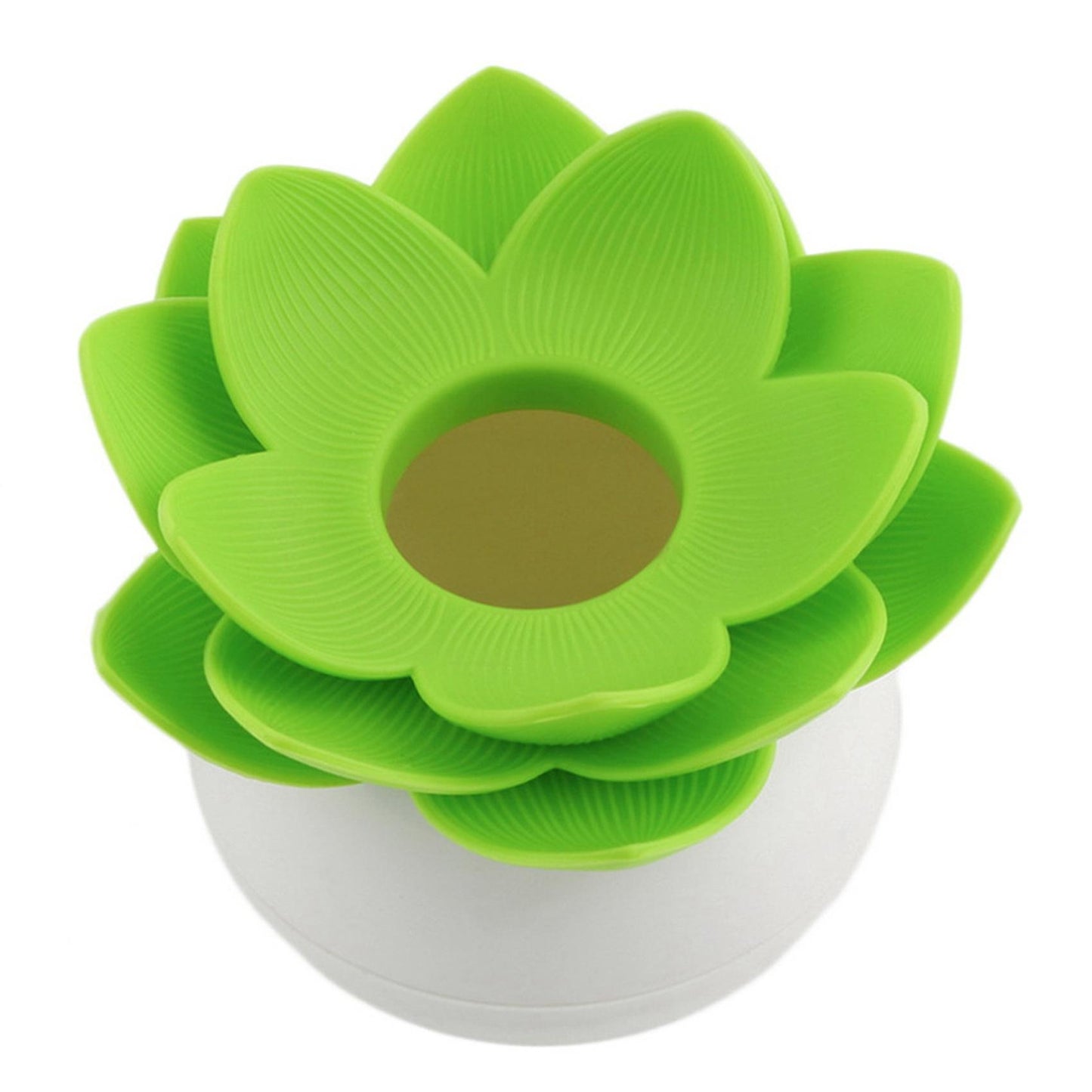 Lotus Flower Cotton Bud Holder Toothpick Case Home Decor (green)