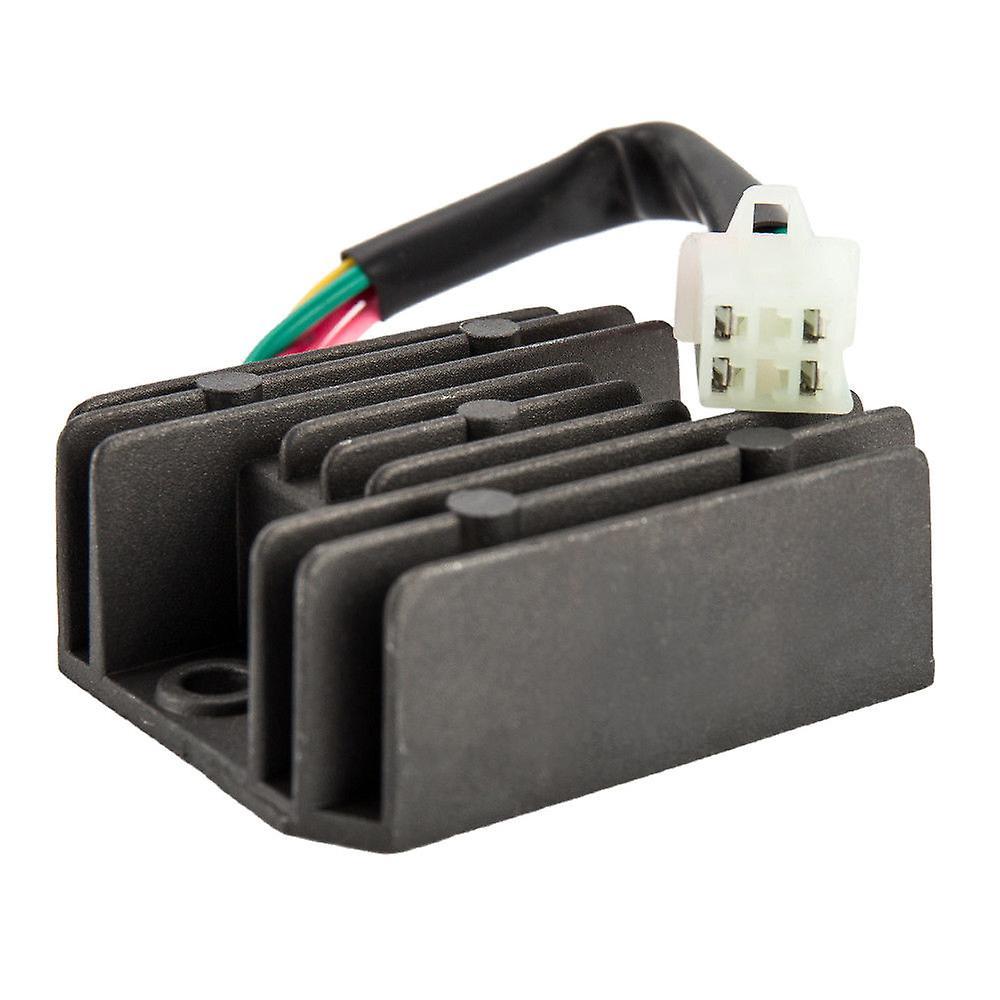 4 Wire Full Black Motorcycle Regulator Rectifier 12v Dc Bike Quad