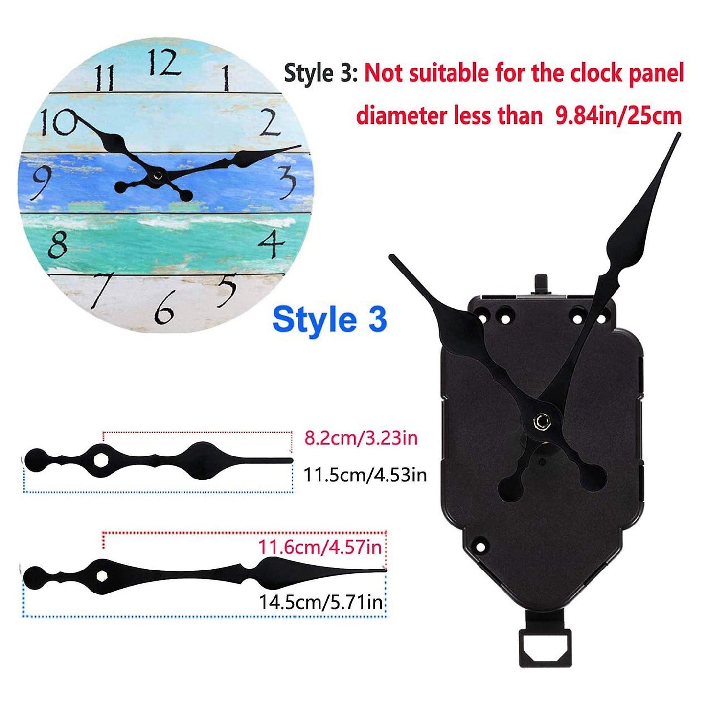 Quartz Pendulum Clock Movement Mechanism Diy Kit with 3 Pairs Hands