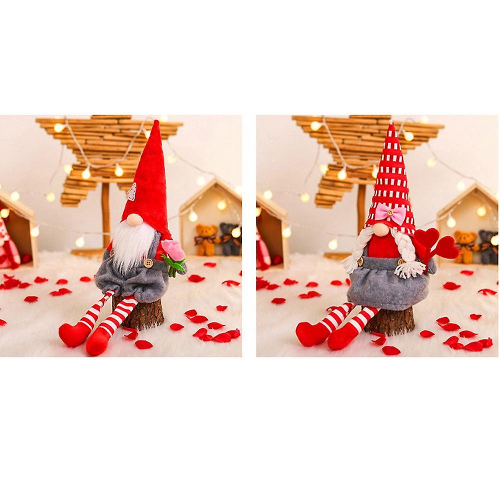 Valentine's Day Couple Sitting Long-legged Doll Window Decor (boy)