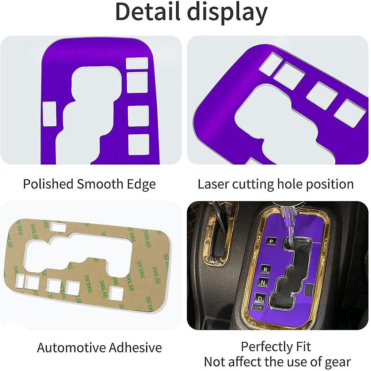 Gear Shifter Shift Box Cover Trim for Jeep Wrangler Aluminum (purple)