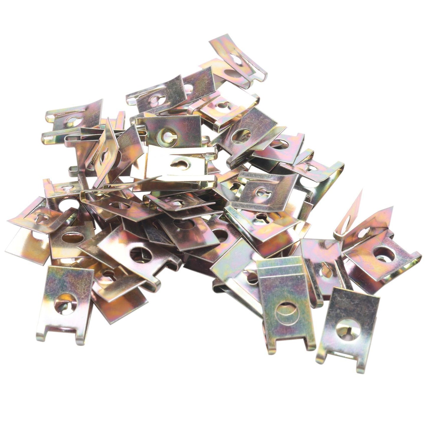 50pcs Tone Spring Metal Car Door Panel Spire Screw U-type Clips